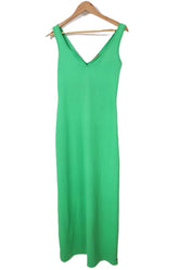 שמלת סטרצית ארוכה בירוק עז-S-M